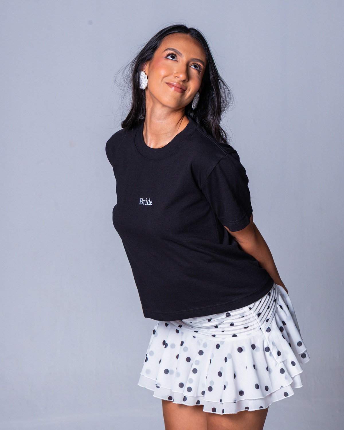 Black & White "Bride" Embroidered T-Shirt