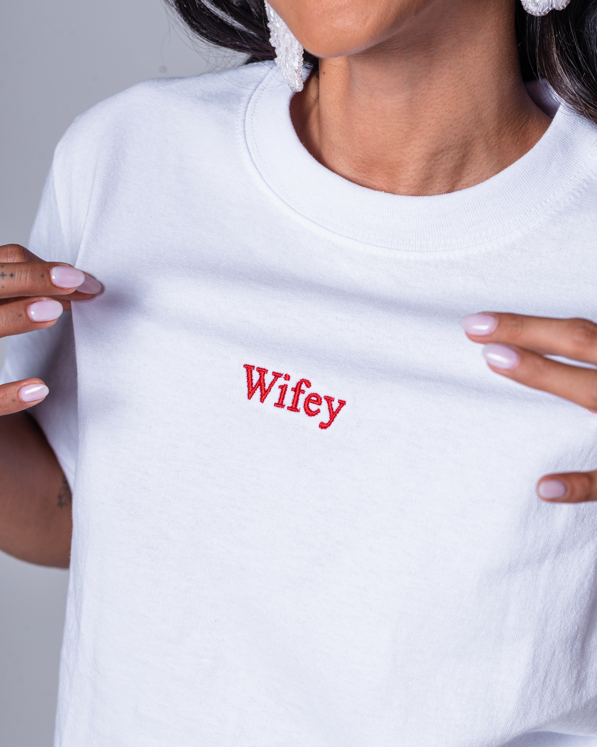 "Wifey" Embroidered T-Shirt