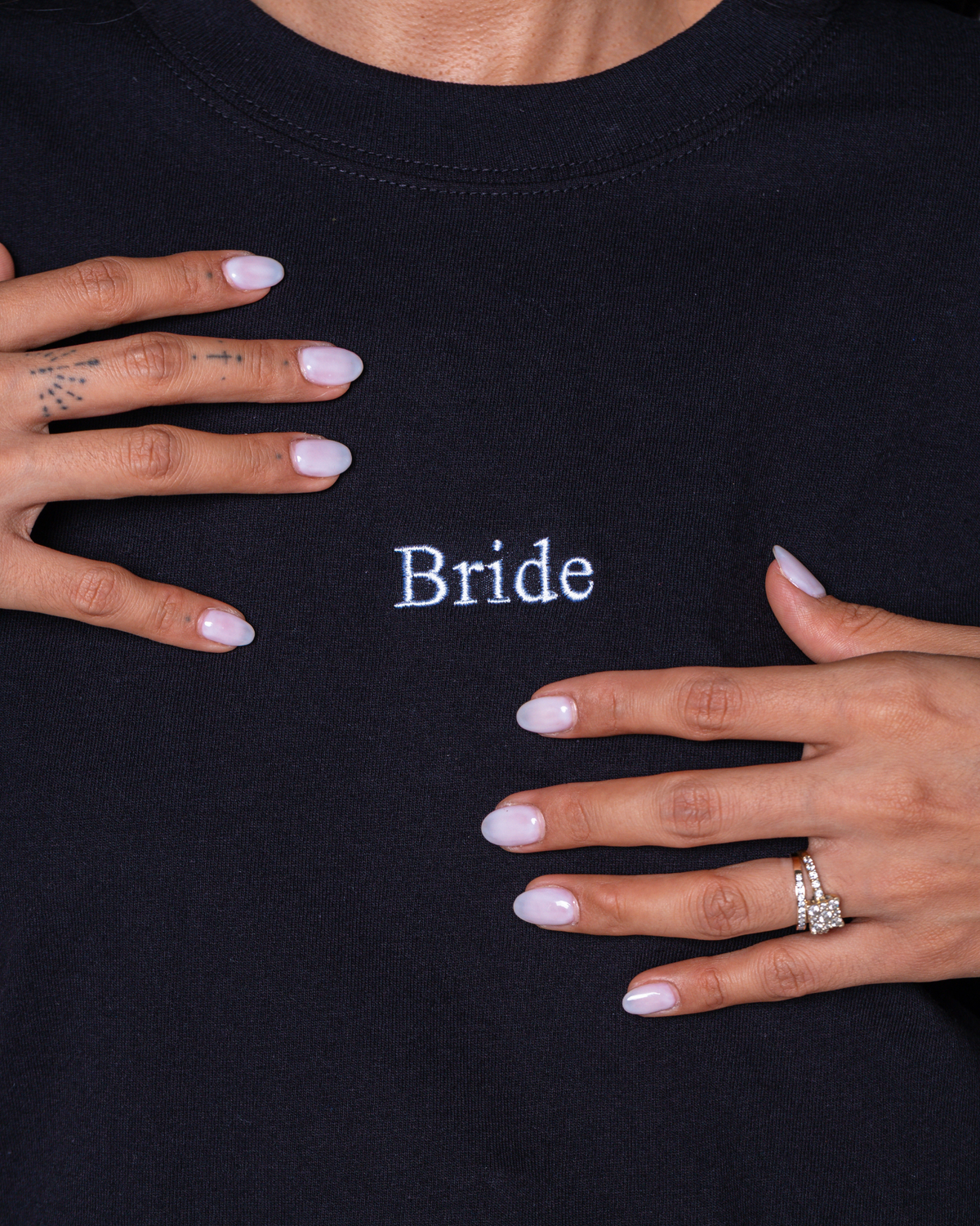 Black & White "Bride" Embroidered T-Shirt